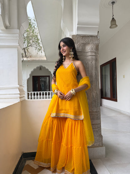 Dhiti Yellow Sharara Set