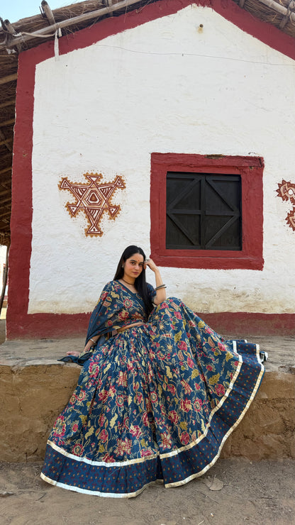 Radha Blue Cotton Lehenga