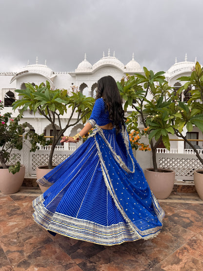Priya Blue Leheriya Lehenga