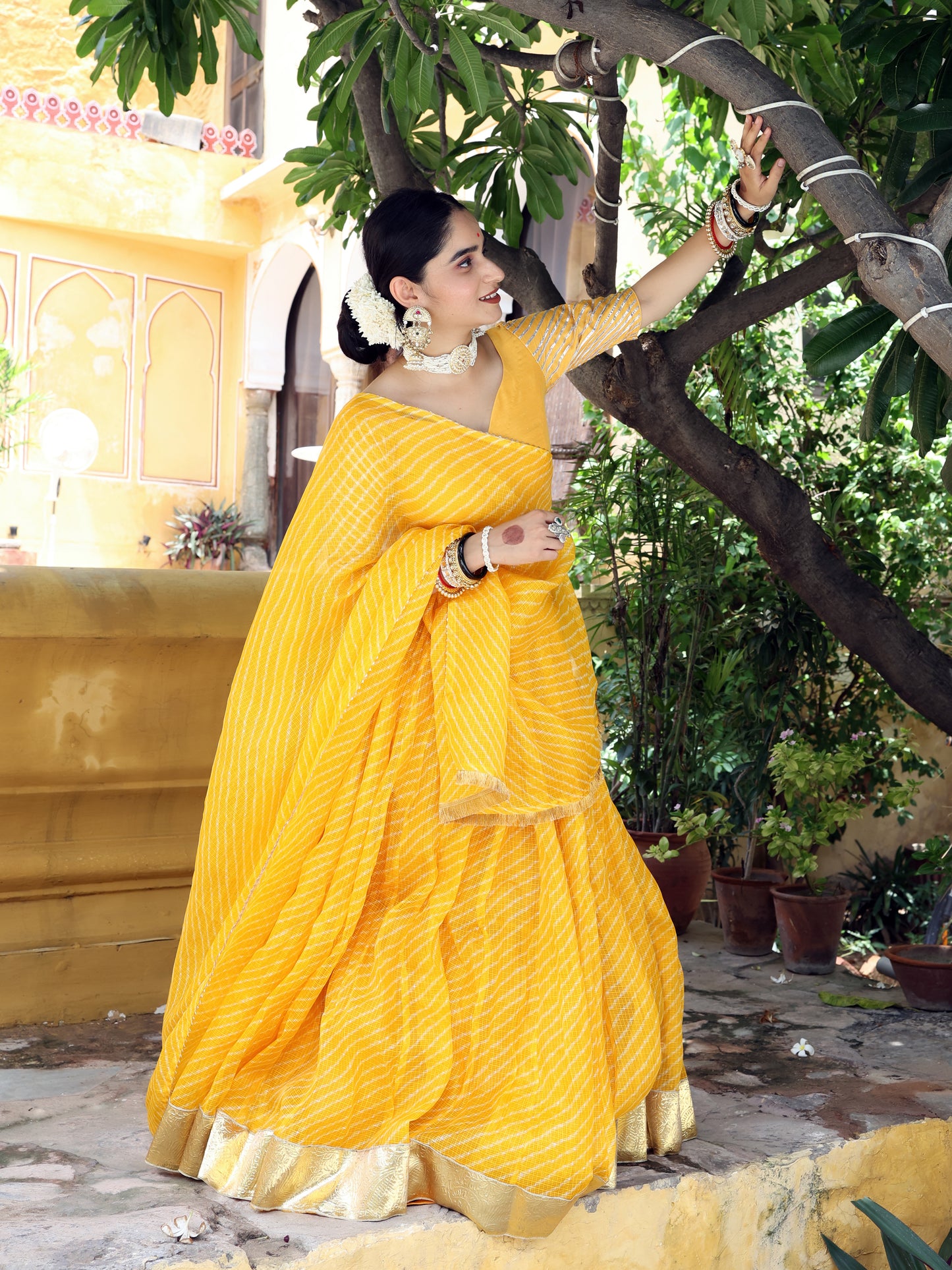 Haldi Mothda Lehenga