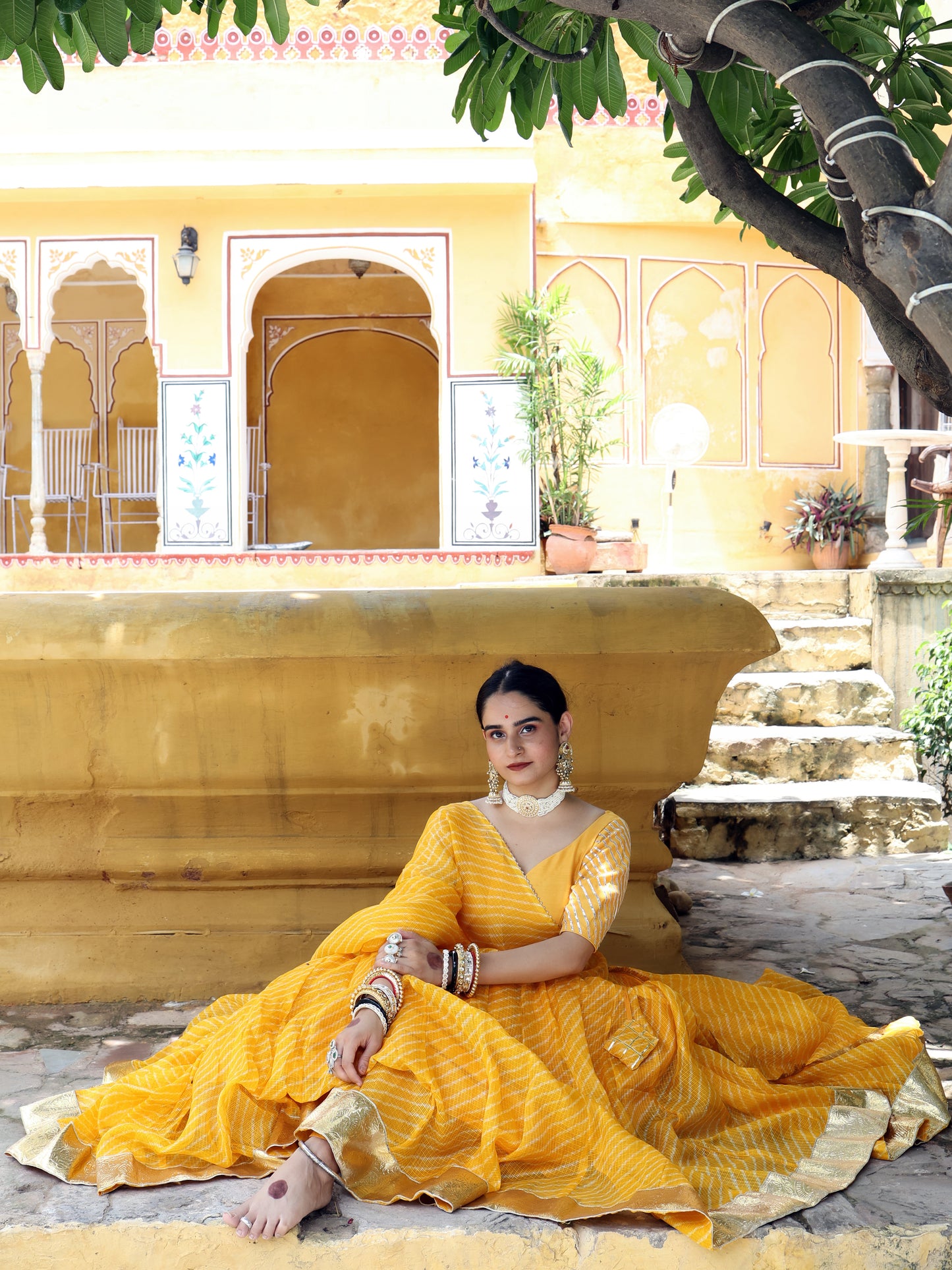 Haldi Mothda Lehenga