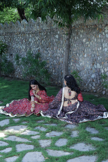 Varshini Red Patola Lehenga