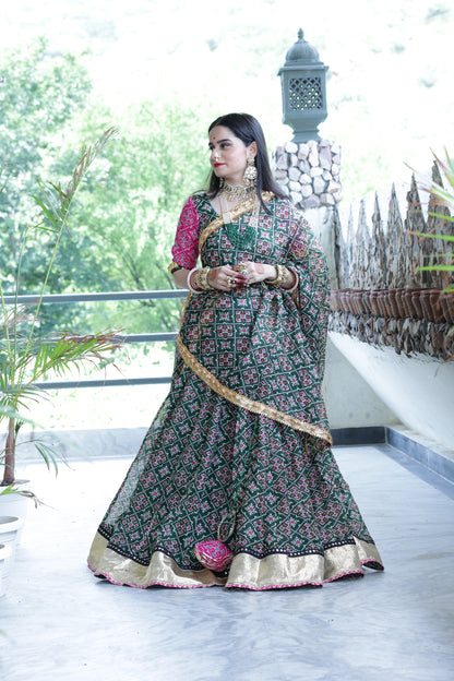 Varshini Green Patola Lehenga