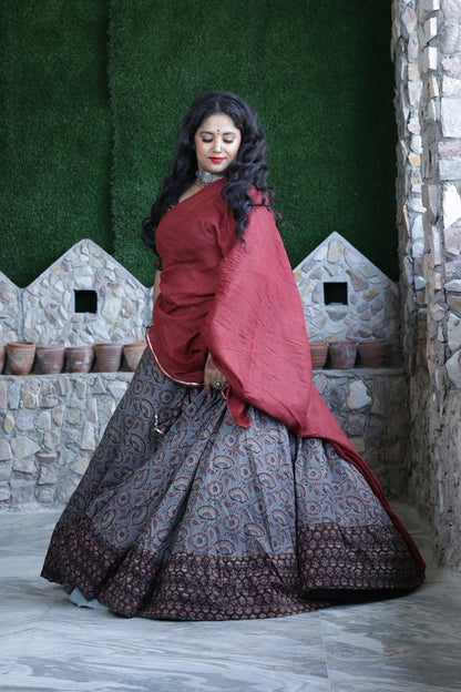 Krishnavi Handblock Lehenga