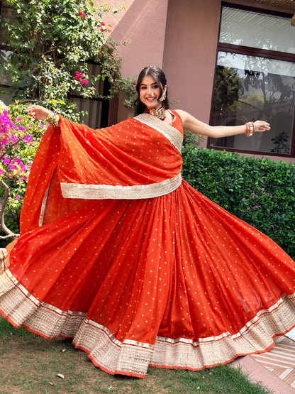 Malang Rust Lehenga