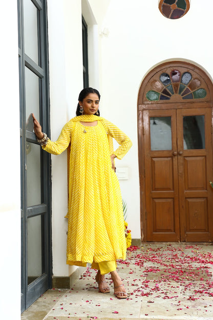 Geet Yellow Anarkali Set