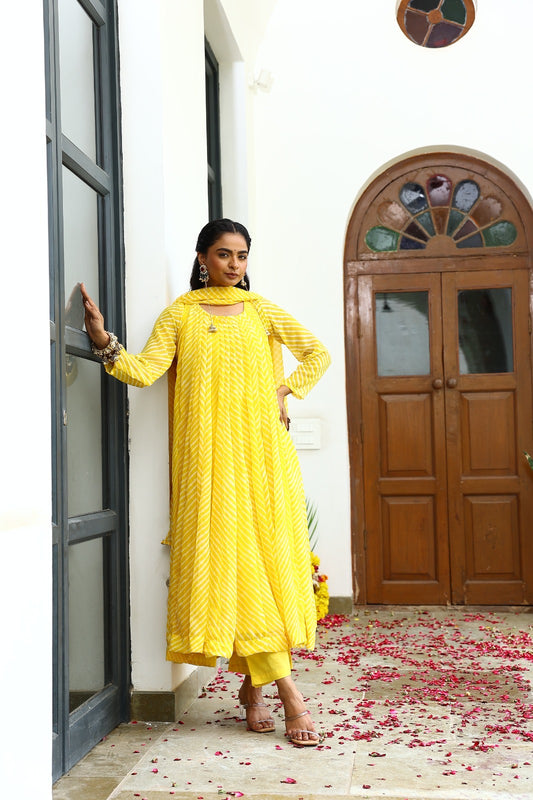 Geet Yellow Anarkali Set