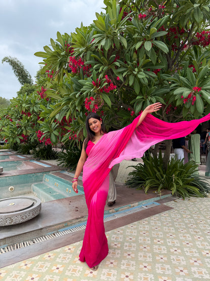 Suhani Pink Chiffon Saree