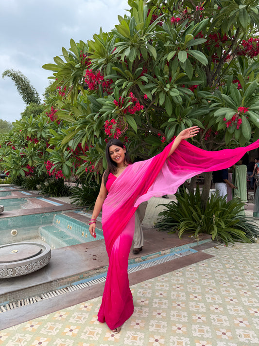 Suhani Pink Chiffon Saree