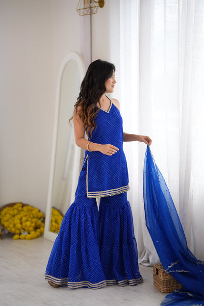Dhiti Blue Sharara Set
