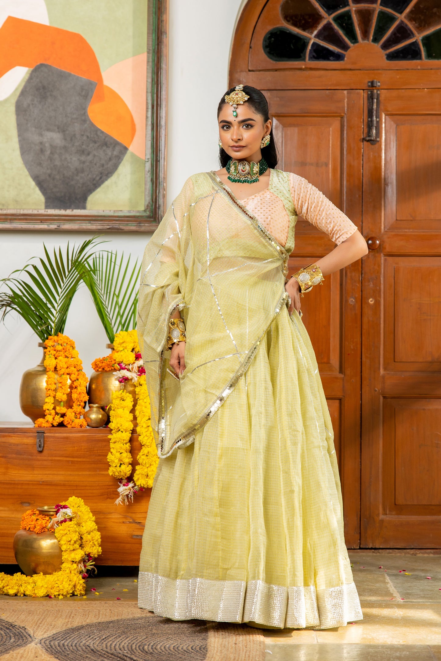 Kaashi Green Lehenga Set