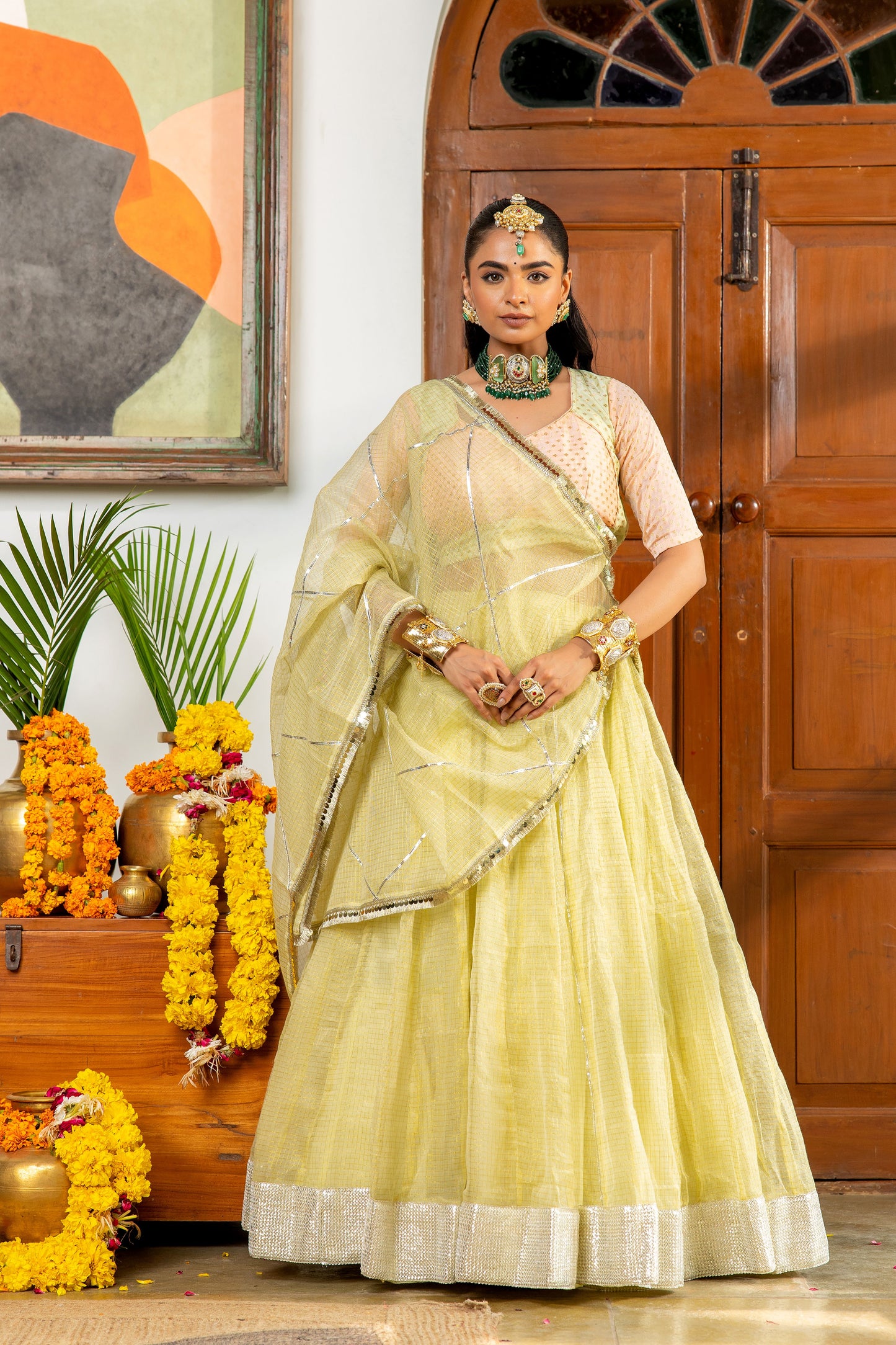 Kaashi Green Lehenga Set