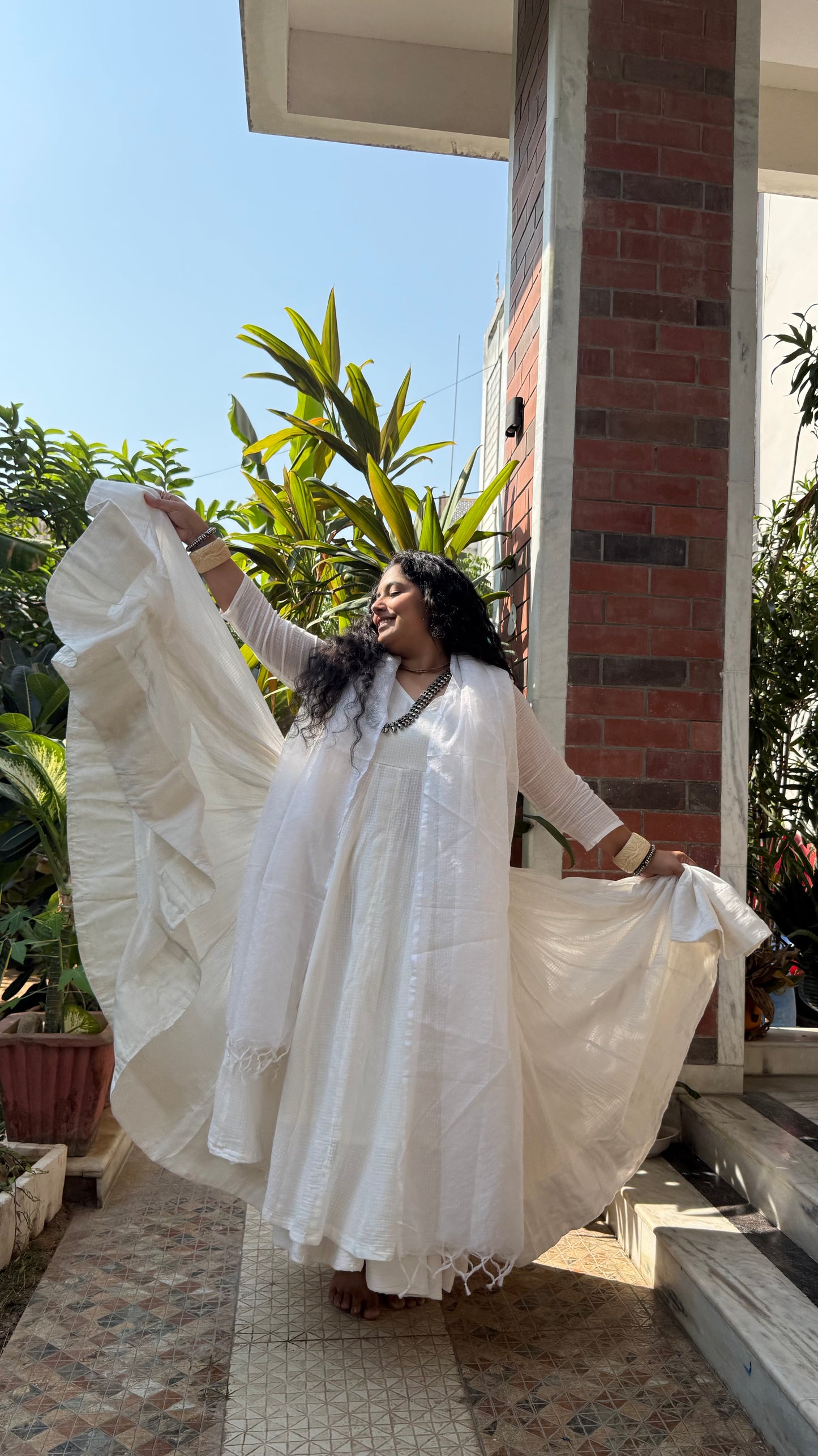 Pakhi White Angrakha Anarkali Set