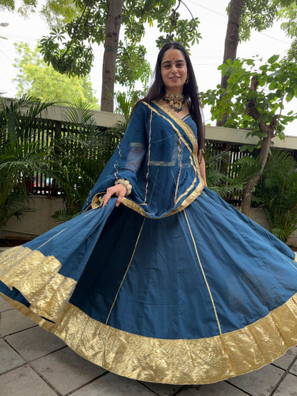 Mannat Teal Blue Lehenga