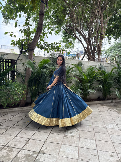 Mannat Teal Blue Lehenga