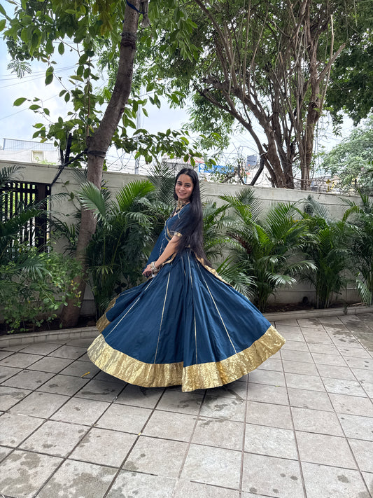 Mannat Teal Blue Lehenga