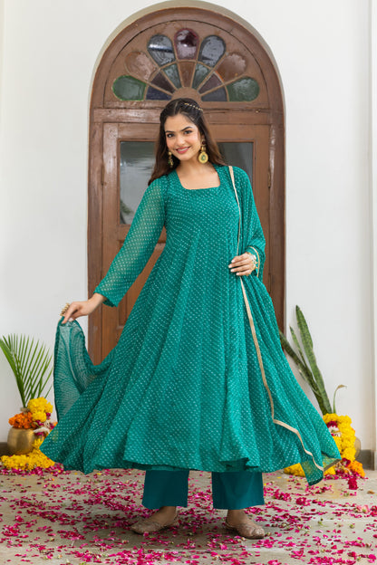Geet Rama Green Anarkali Set