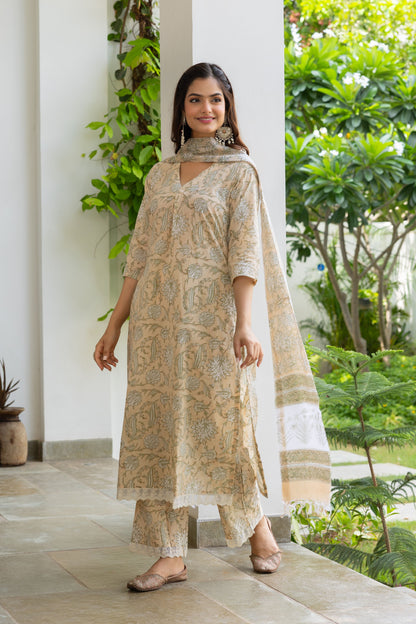 Kuhu Handblock Suit Set