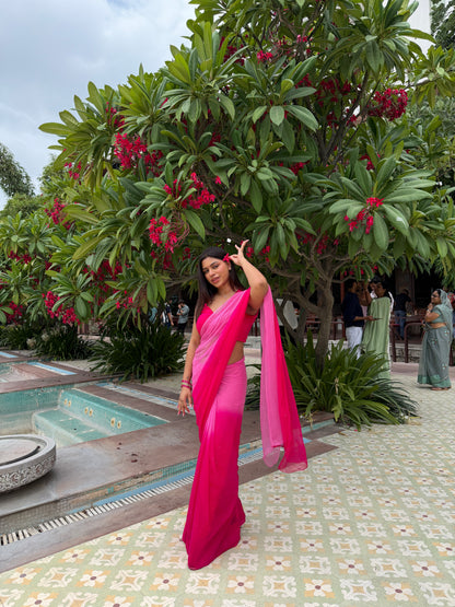Suhani Pink Chiffon Saree