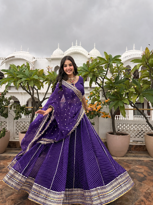 Priya Purple Leheriya Lehenga