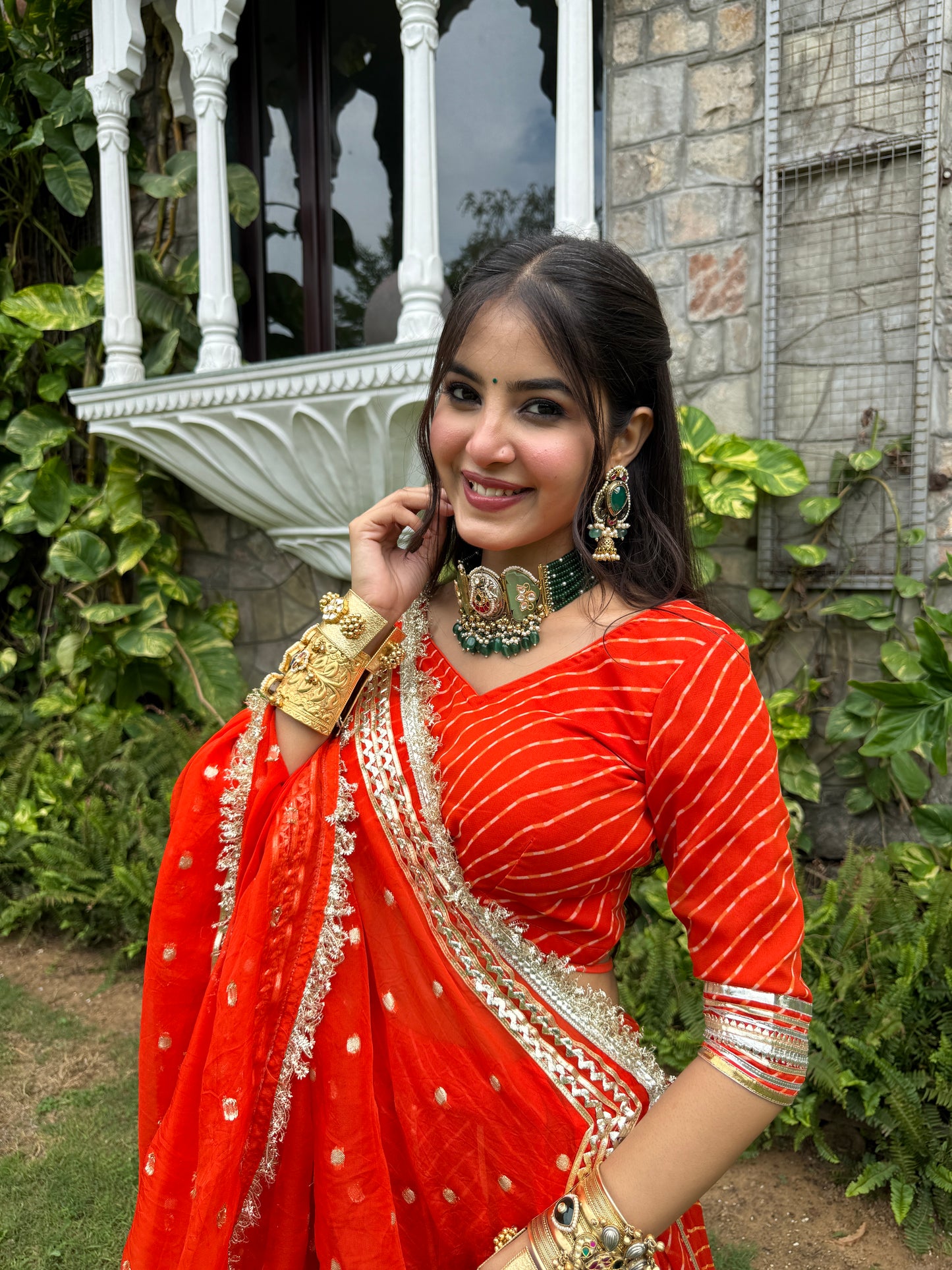 Priya Orange Leheriya Lehenga