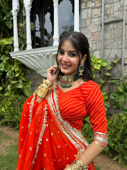 Priya Orange Leheriya Lehenga