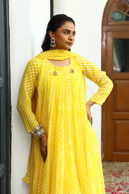 Geet Yellow Anarkali Set