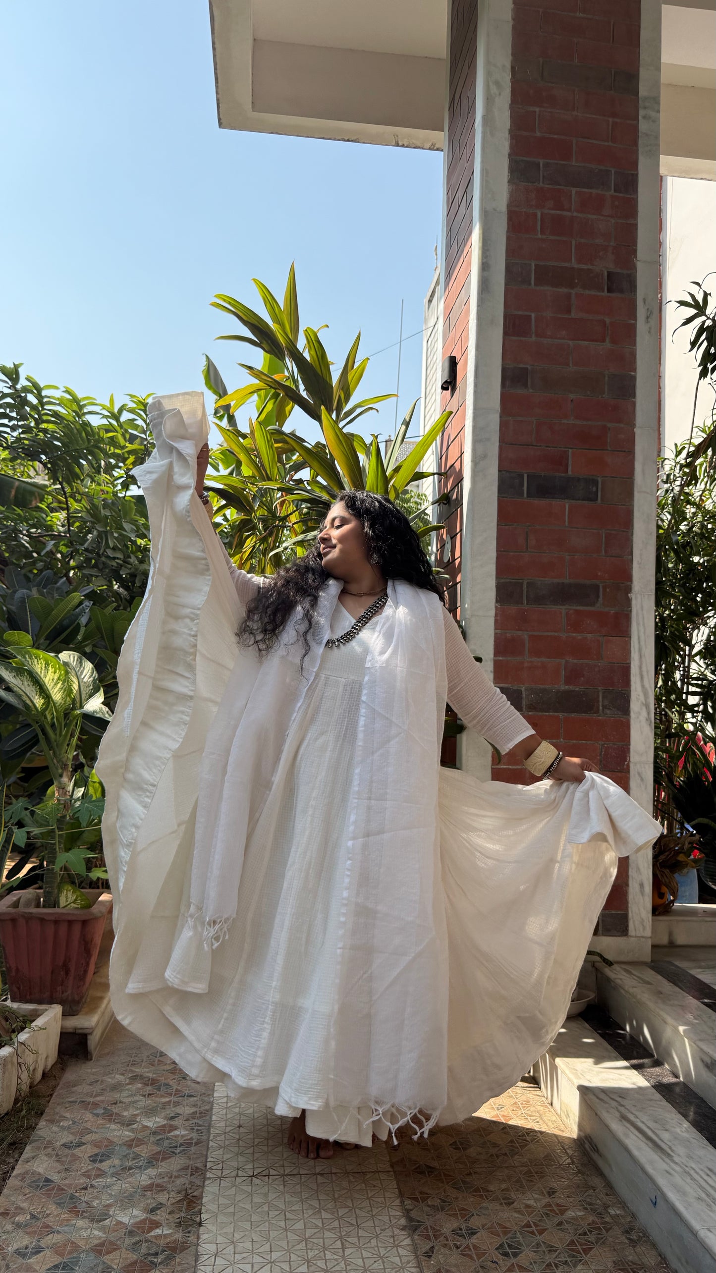 Pakhi White Angrakha Anarkali Set