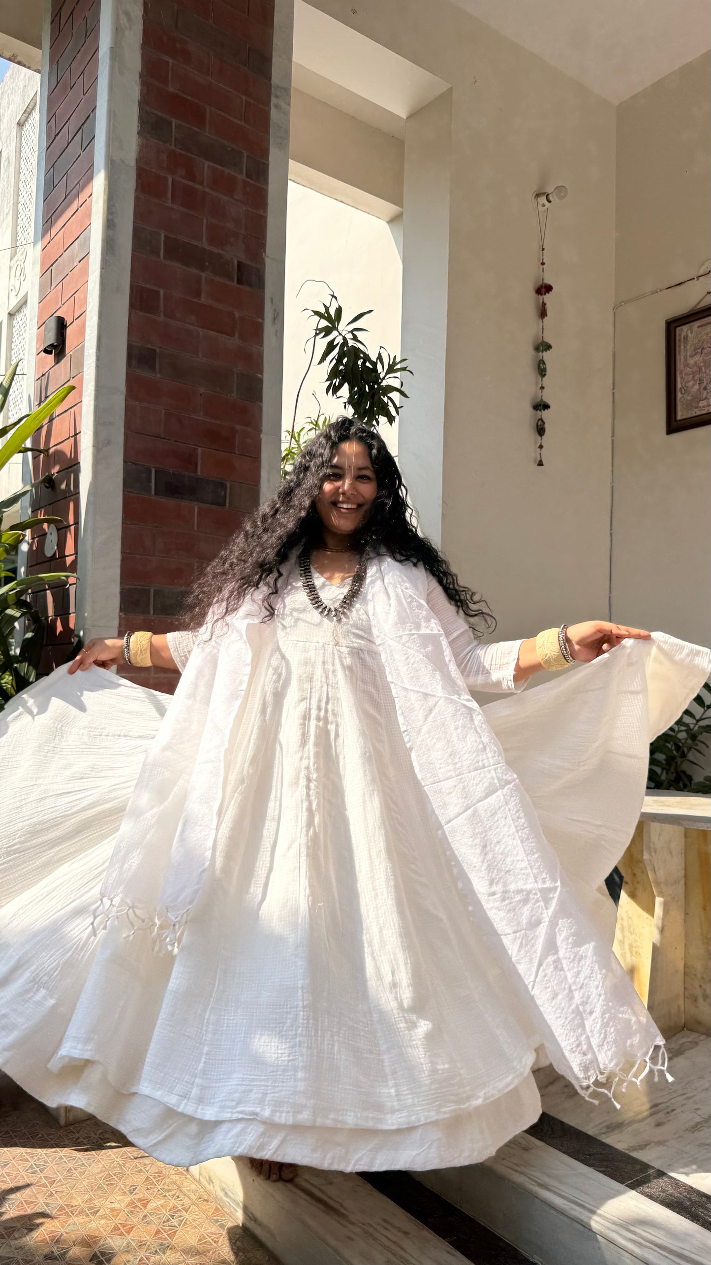 Pakhi White Angrakha Anarkali Set