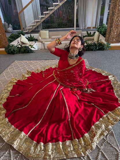Jodha Red Lehenga