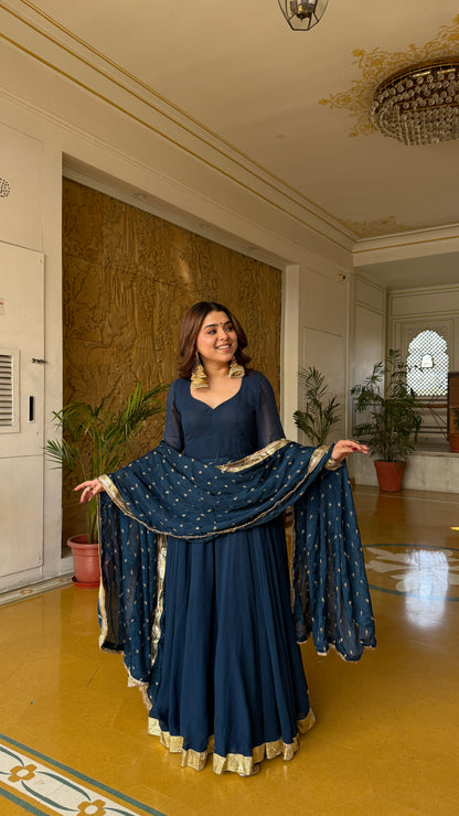 Maskkali Teal Anarkali Gown