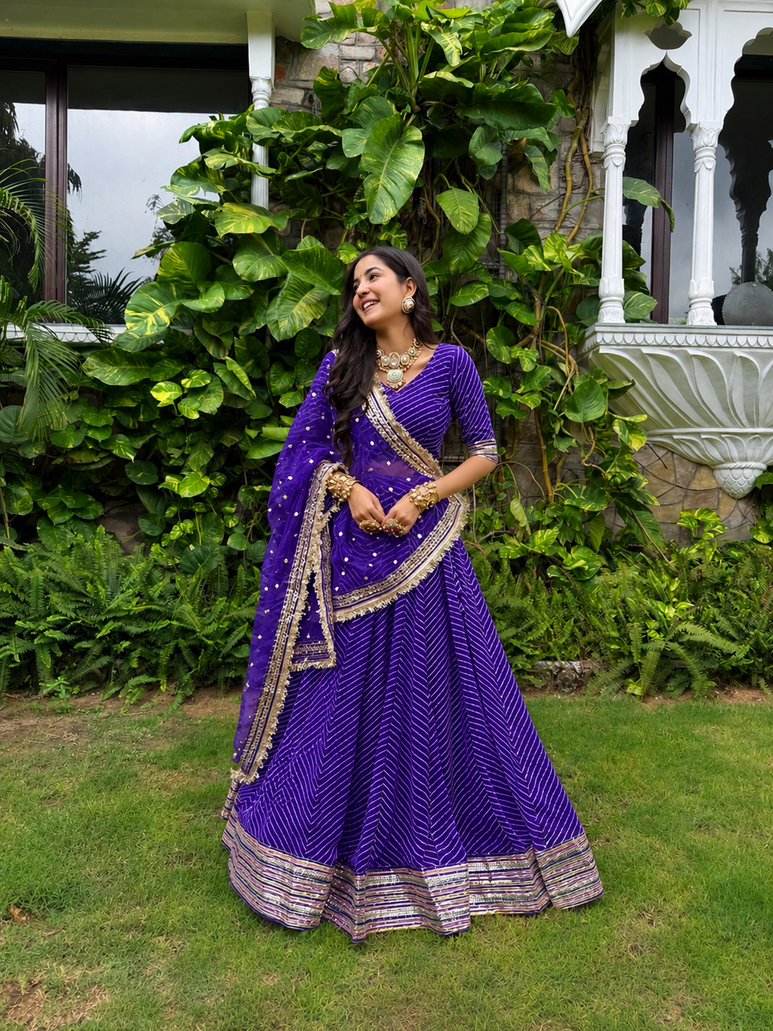 Priya Purple Leheriya Lehenga