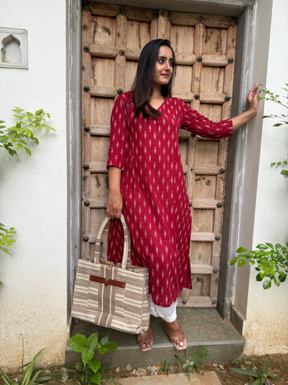 NEEMA RED KURTA SET