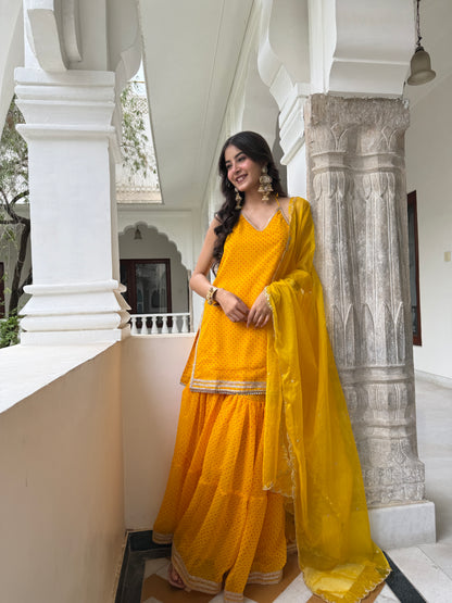 Dhiti Yellow Sharara Set