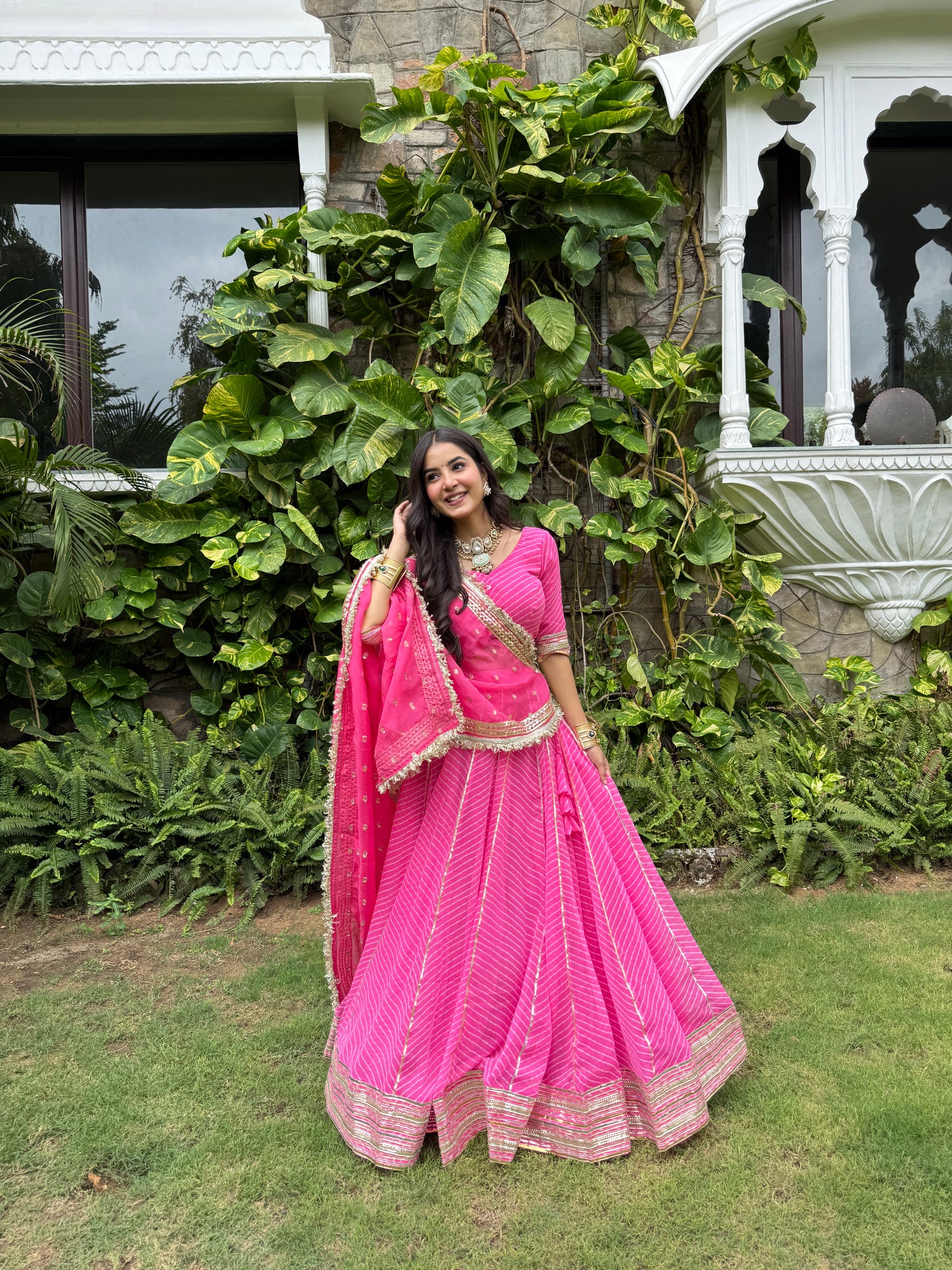 Priya Pink Leheriya Lehenga