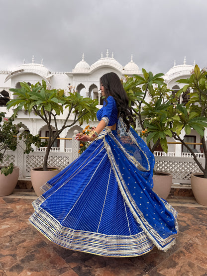 Priya Blue Leheriya Lehenga