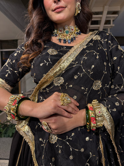 Neerja Black Lehenga