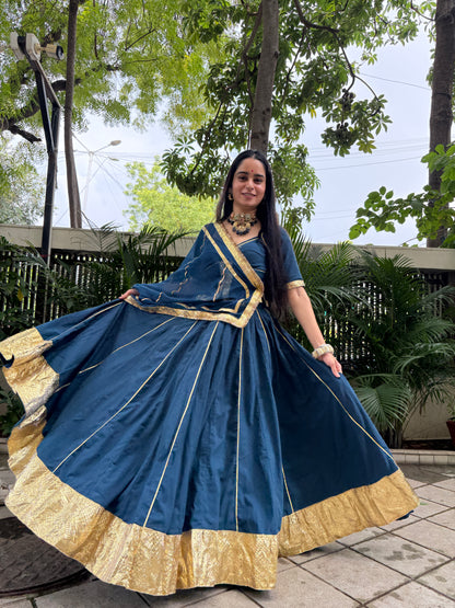 Mannat Teal Blue Lehenga