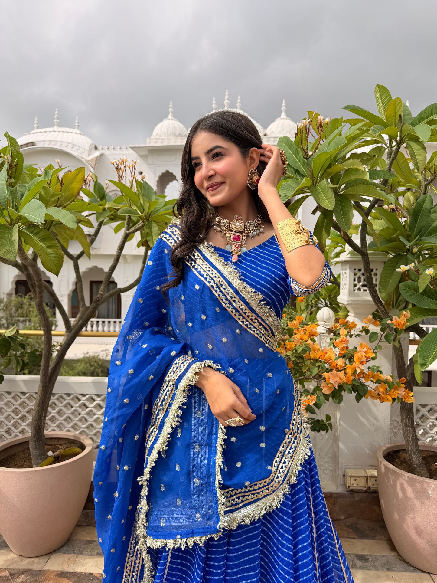 Priya Blue Leheriya Lehenga