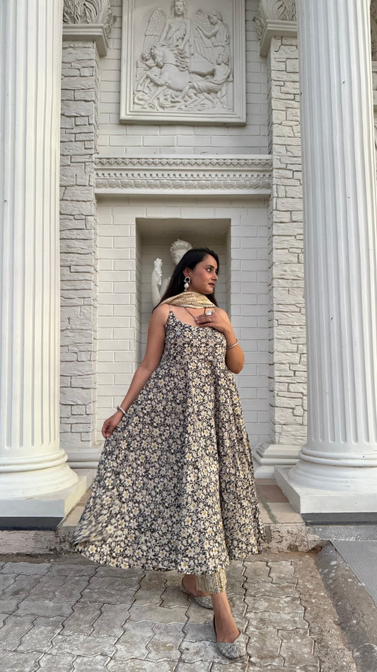 Albeli Ajrakh Anarkali Set