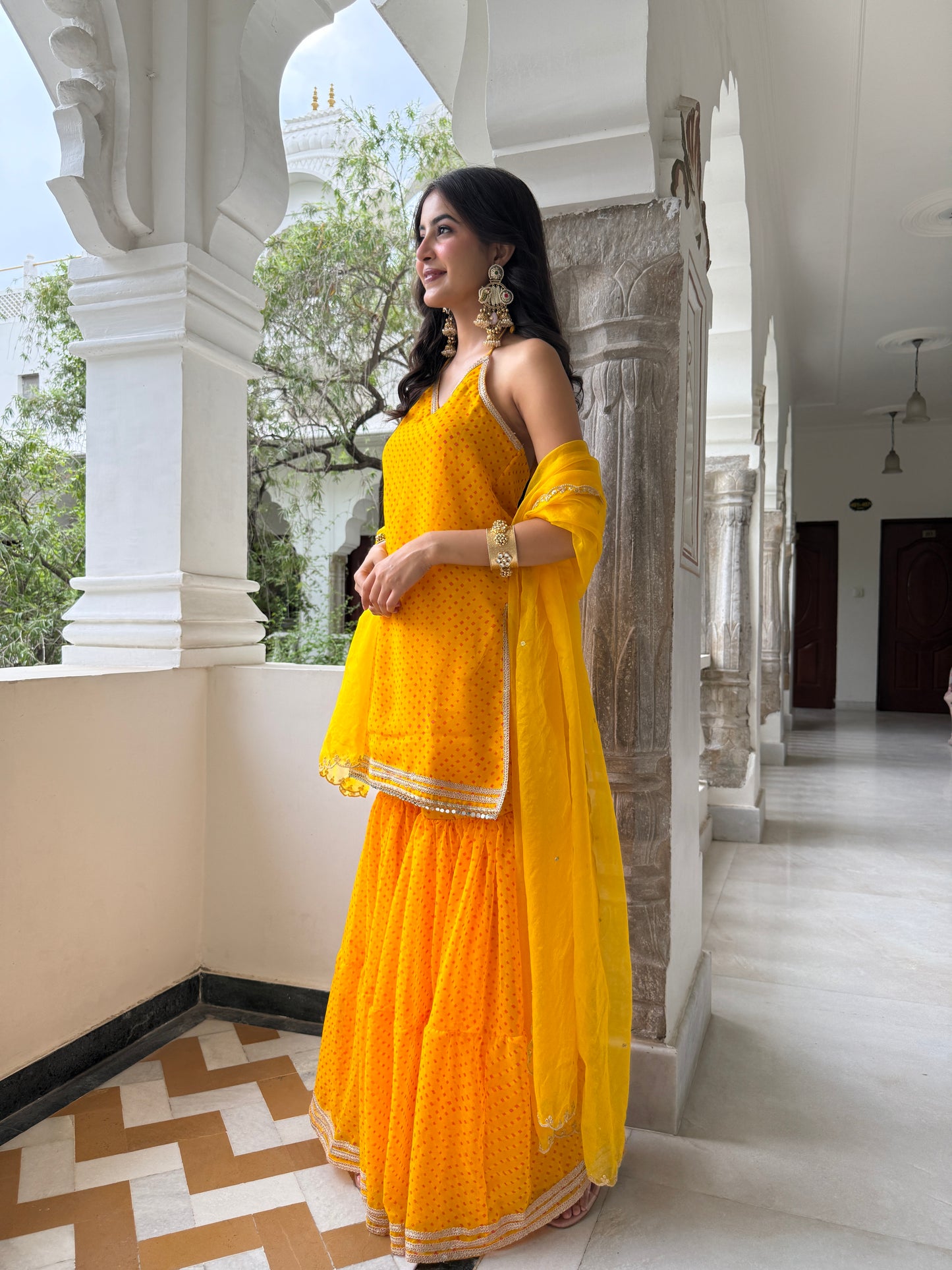 Dhiti Yellow Sharara Set