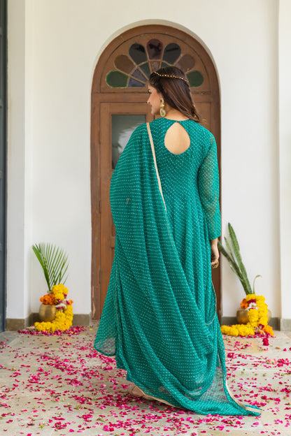 Geet Rama Green Anarkali Set