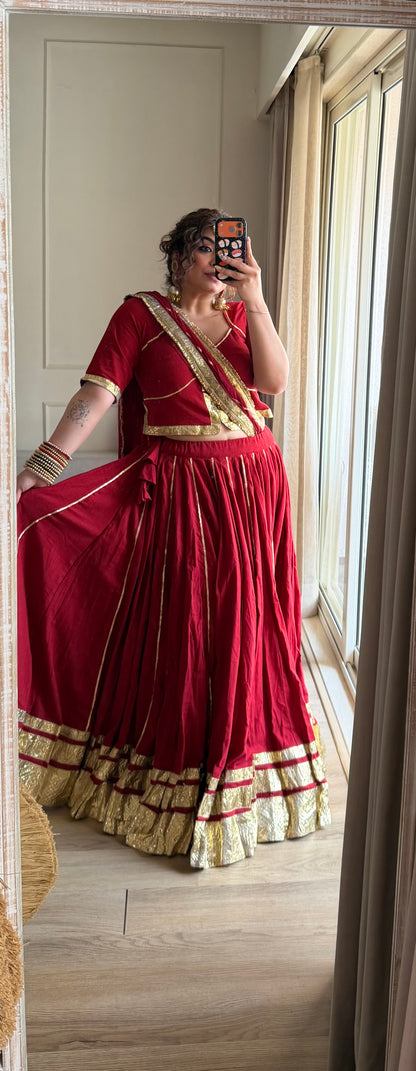 Mannat Red Lehenga