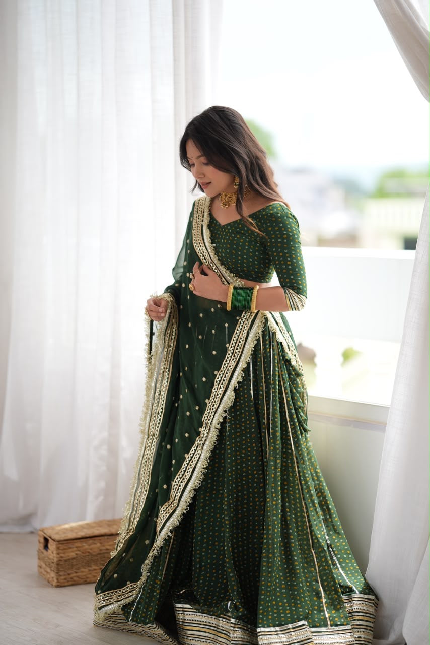 Niti Green Bandhani Lehenga