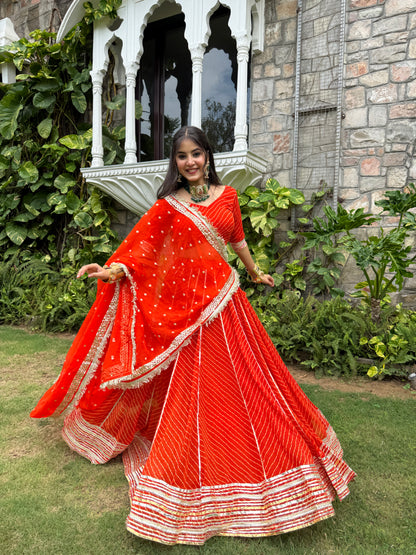 Priya Orange Leheriya Lehenga