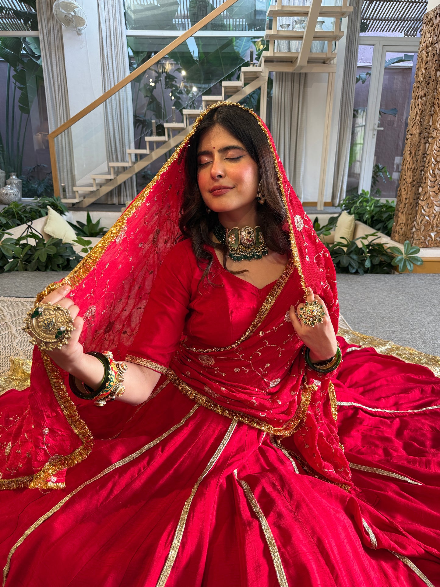 Jodha Red Lehenga