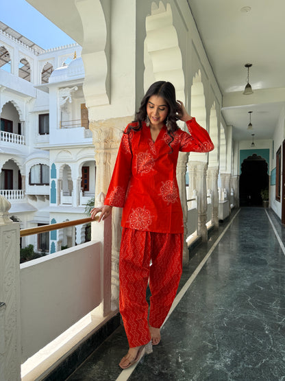 Raahi Cotton Bandhani Farshi Set