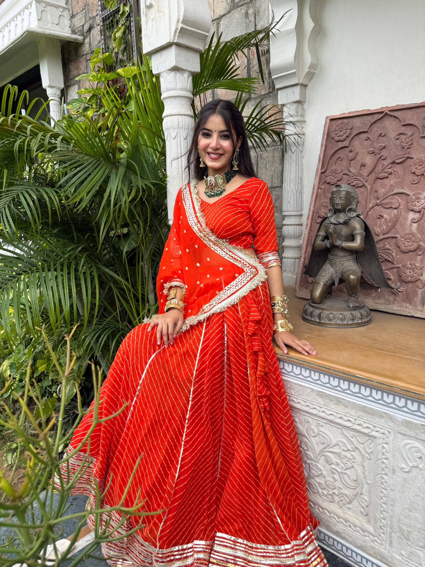 Priya Orange Leheriya Lehenga