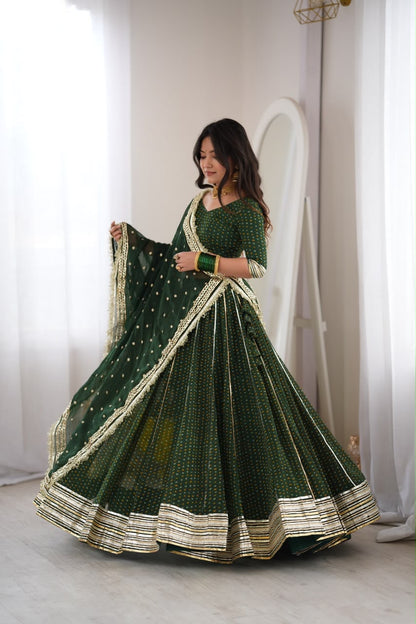 Niti Green Bandhani Lehenga
