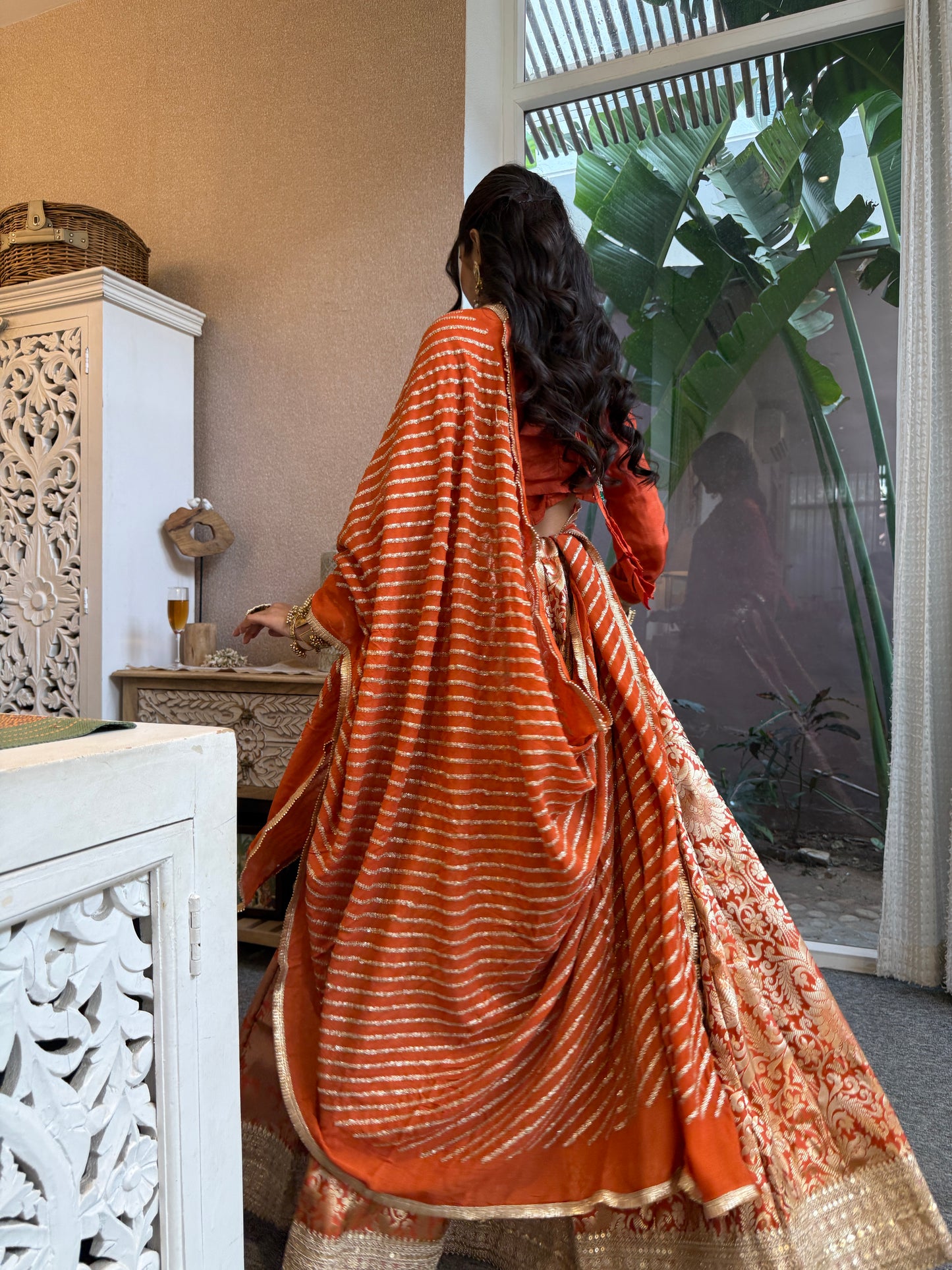 Simran Rust Lehenga